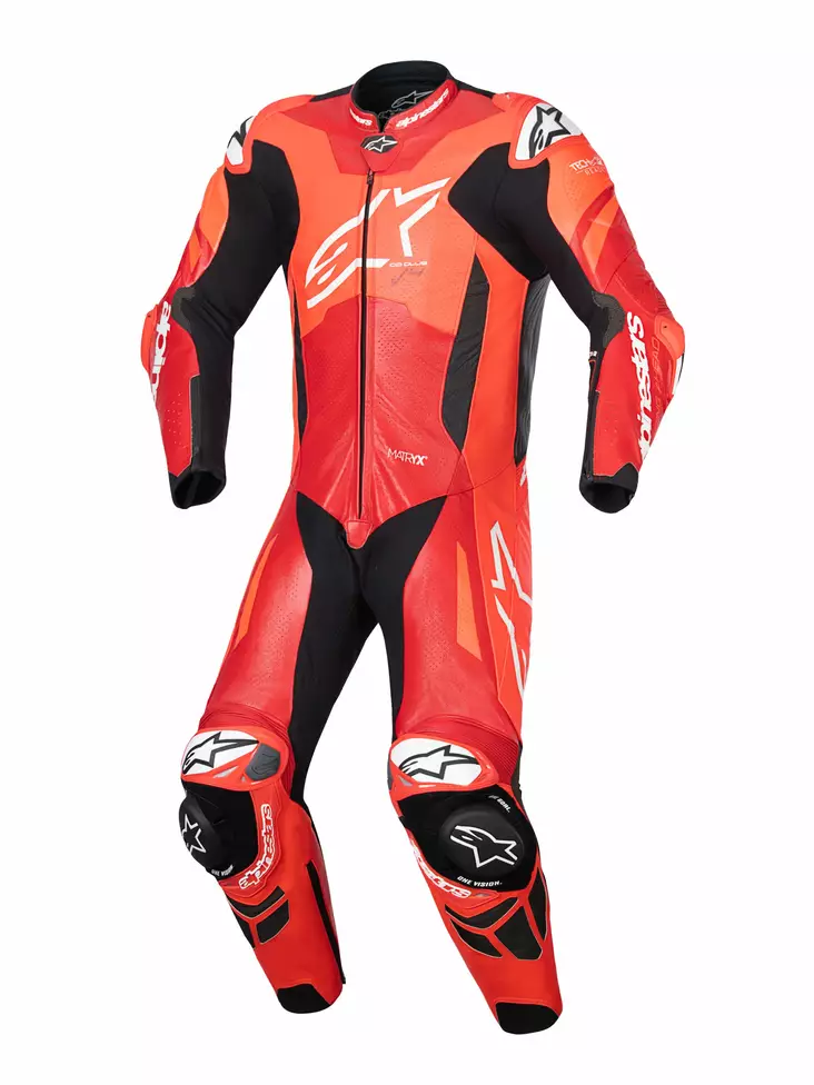Alpinestars Nahkapuku 1-pcs GP Plus v4 Sprint Punainen Fluo - Moottoripyörä nahkapuvut - D505411 - 1