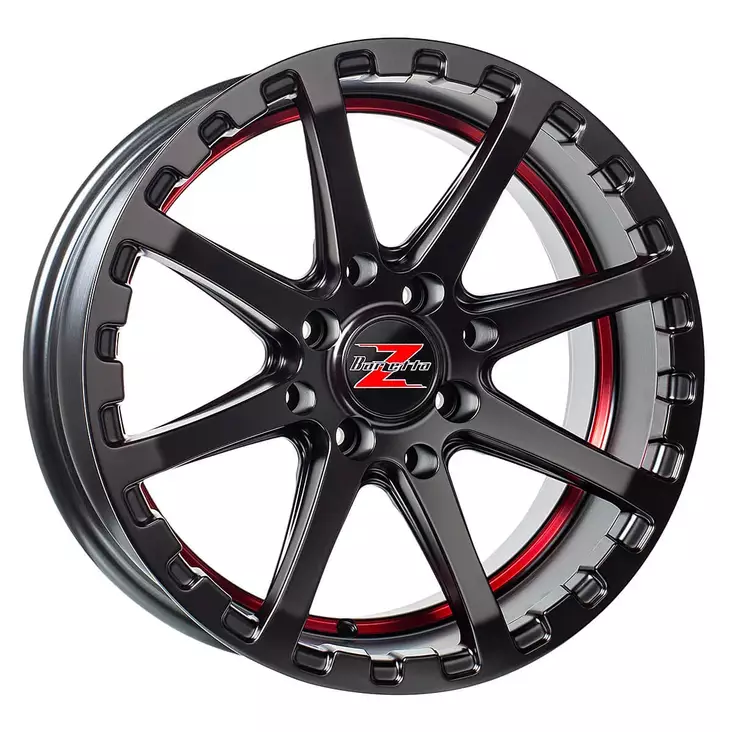 Barzetta ATV Satin Black With Red Stripe mönkijän vanne 7x16 - Mönkijän alumiini vanteet - 499-163911 - 1