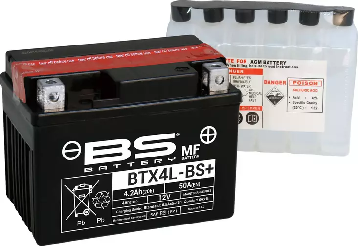 BS Battery BTX4L-BS+ MF (cp) Maintenance Free - Akut - D262581 - 1