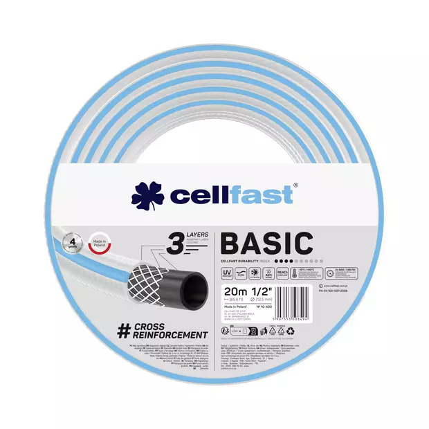 Cellfast garden hose basic 1/2" 50 m - Tarvikevaraosat - 87-431 - 1