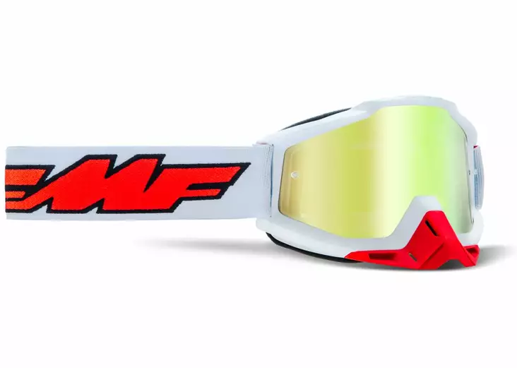 FMF POWERBOMB Goggle Rocket Valkoinen - True Gold Linssi - Crossilasit - D380171 - 1