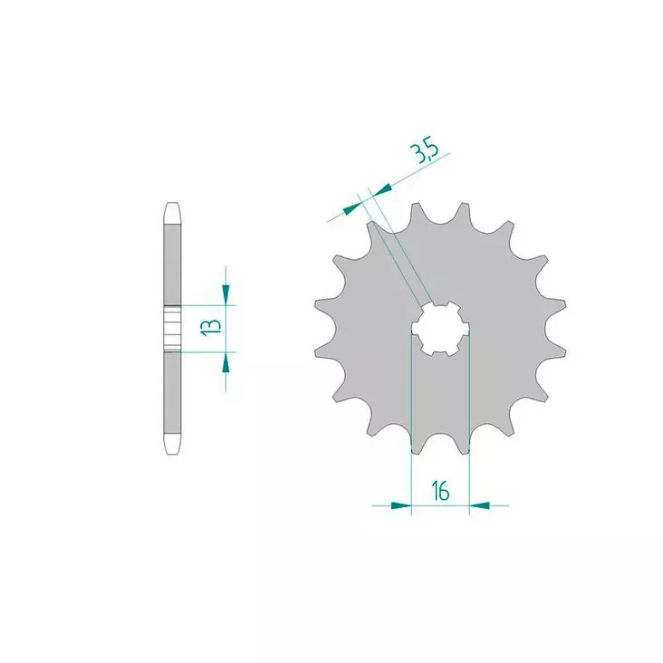 Forte Eturatas, 17 hammasta (420), Suzuki PV50 - Mopon eturattaat - D479751 - 1