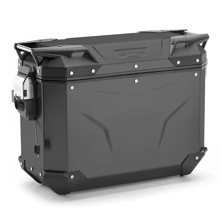 Givi Trekker Outback EVO Black alum. side-case right, 37 ltr, sold without lock - Moottoripyörän kovat laukut - D504031 - 1