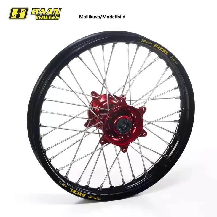 Haan wheel CR 125 / CRF 250 02-13 19-1,85 BLACK RIM/RED HUB - Moottoripyörän vanteet - D92511 - 1