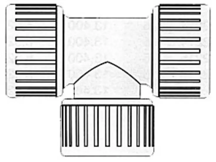 Hydrofix 90° Tjoint fem 22 - Veneen suihkut ja sekoittajat - D135001 - 1