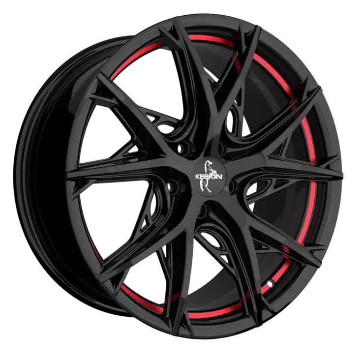 Keskin-Tuning KT24 Black Painted Red Inside alumiinivanne 8.5x19 - 19-tuumaiset alumiinivanteet - 499-173311 - 1