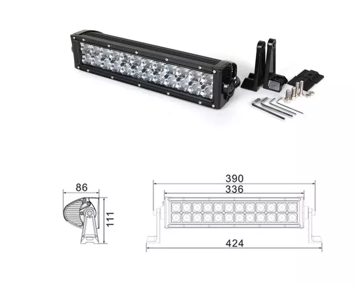 Kinwons LED-kaukovalopaneeli 72W 6000K IP68 34cm - Lisävalot - D235411 - 1