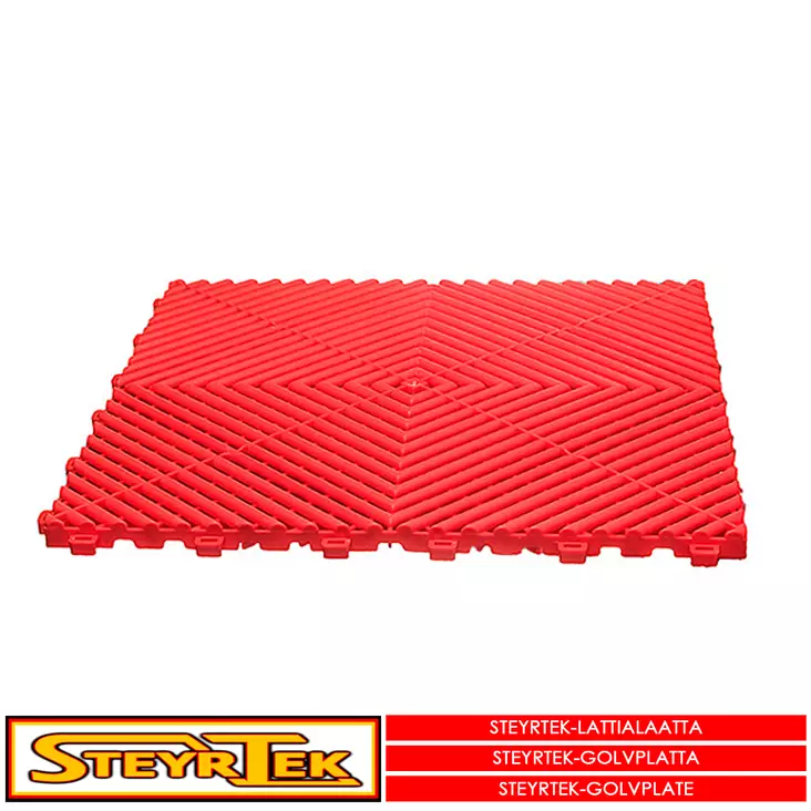 Lattialaatta, fire red 40x40cm 10x30 kpl - Lattialaatat halliin / talliin - 499-66691 - 1