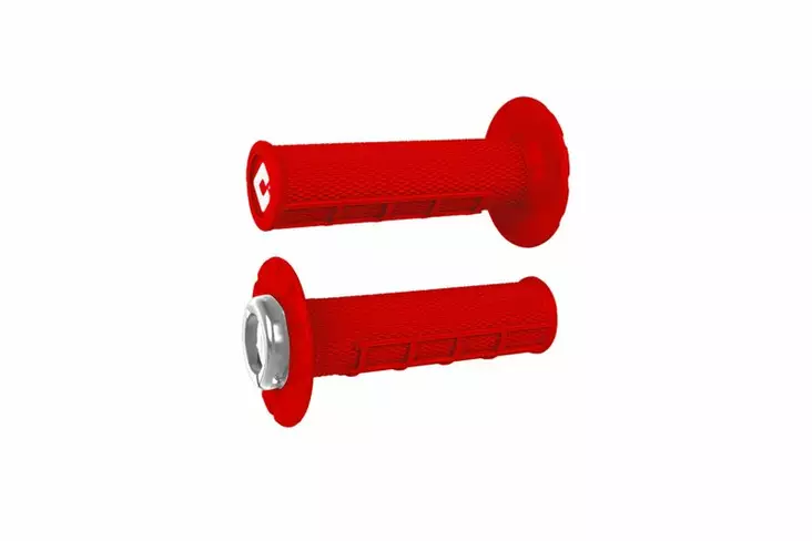 ODI Half-Waffle V2.1 ATV MX Grip 125mm Bright Red/Silver - Moottoripyörän kahvakumit - D510111 - 1