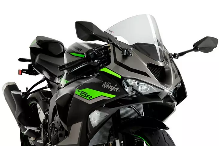 Puig R-Racer Screen Kawasaki ZX-6R 24' C/Clear - Moottoripyörän katteet ja tuulenohjaimet - D503381 - 1
