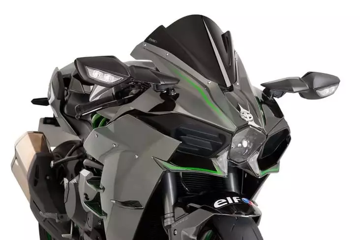 Puig Racing Screen Kawasaki Ninja H2/H2R 15'-22' C/Black - Moottoripyörän katteet ja tuulenohjaimet - D301031 - 1