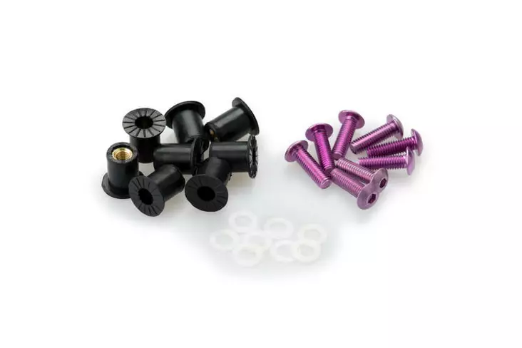Puig Screw Kit whit silentblocks C/Violet - Moottoripyörän katteet ja tuulenohjaimet - D296711 - 1