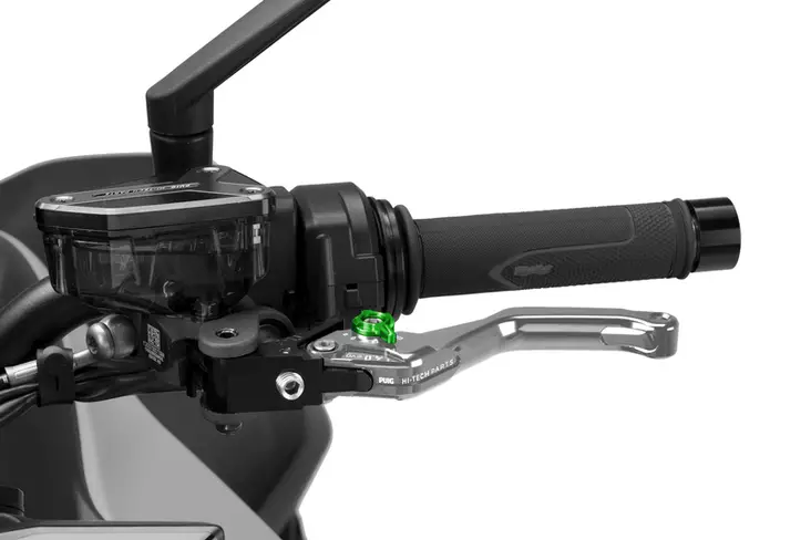 Puig Short Clutch Lever 4.0 C/Silver Selector C/Green - Moottoripyörän vivut ja vivunrungot - D529881 - 1