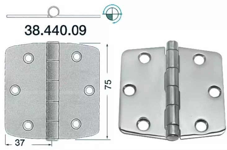 S.S Sarana 74x75 - Veneen saranat - D124681 - 1