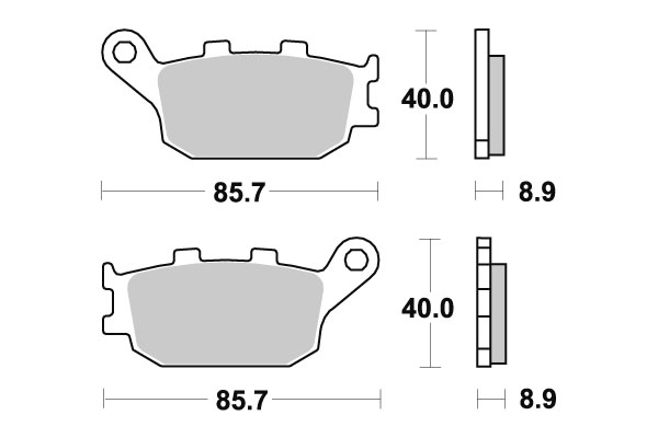 Sbs Jarrupalat Sintered Taakse - Moottoripyörän jarrupalat - D2681 - 1