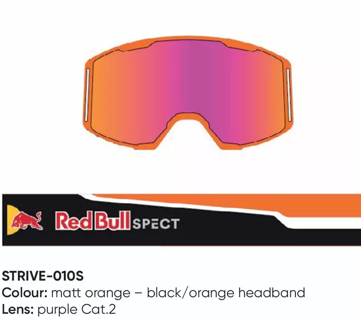 Spect Red Bull Strive MX Goggles Single lens Black/Orange purple - Ajolasien varaosat ja tarvikkeet - D433921 - 1
