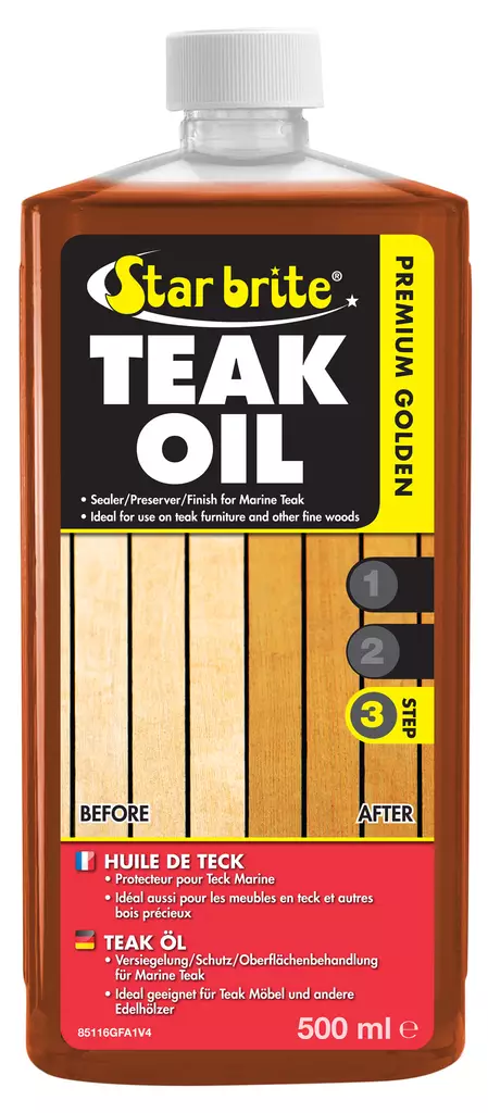 Star brite Premium Teak Oil Teak öljy uv-suoja 500ml - Tiikin ja puunhoitotuotteet - D259511 - 1