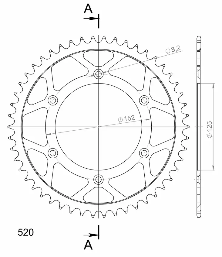 Supersprox Teräs takaratas RFE-8000:50 - Moottoripyörän takarattaat - D305861 - 1