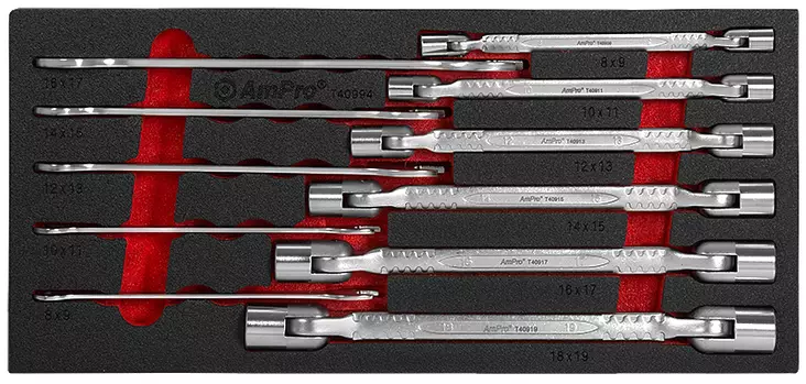 Va-piippu- ja ohut avoavainsarja 11-os. - Työkalut työkaluvaunuihin - LX6041 - 1