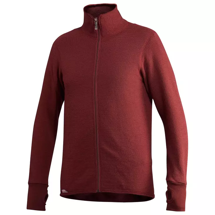 Woolpower Full zip 400 Merino Mid layer Takki punainen - Alusasut kelkkailuun - D483971 - 1