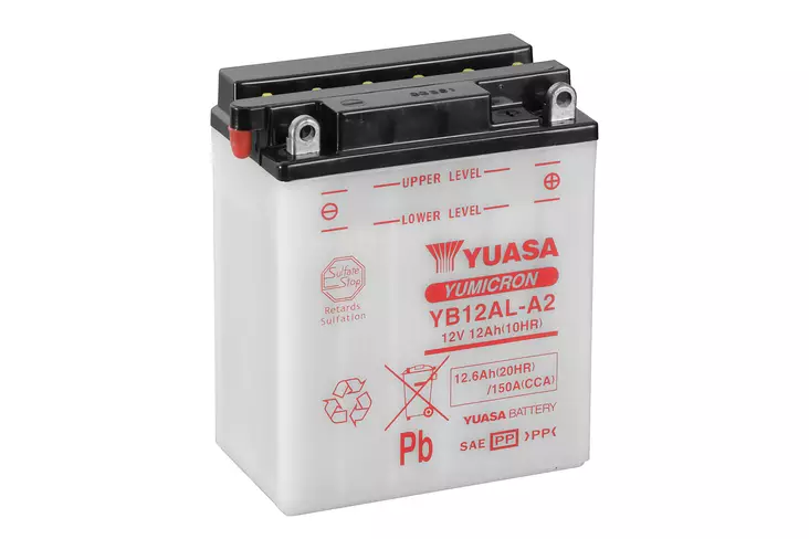 Yuasa akku, YB12AL-A2 (cp) Happopatruuna mukana (4) - Akut - D52161 - 1