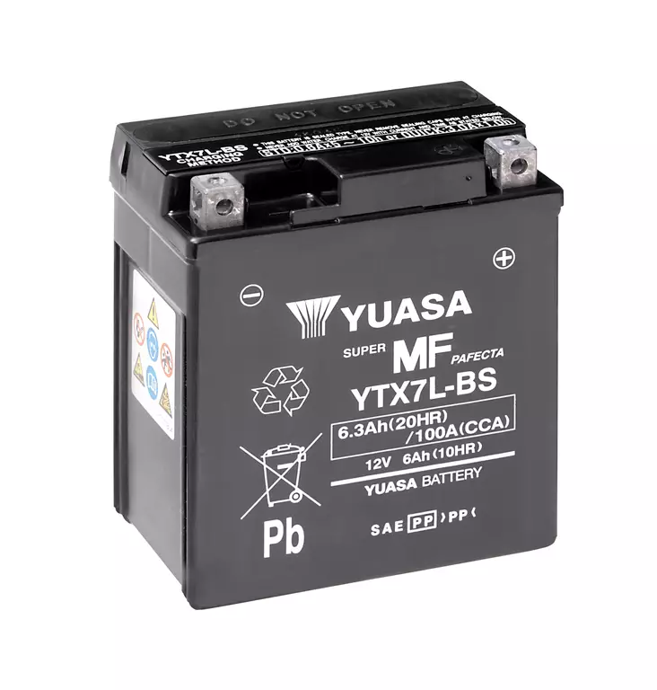 Yuasa akku, YTX7L-BS (cp) Happopatruuna mukana (5) - Akut - D781 - 1