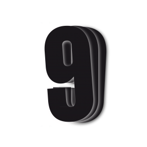 Blackbird kilpanumerot musta 3kpl/srj 13x7cm #9 - Numeropohjat ja kilpanumerot - D171952 - 1