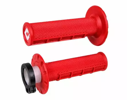 ODI Half-Waffle MX Lock-On Grip Set Red - Moottoripyörän kahvakumit - D509892 - 1