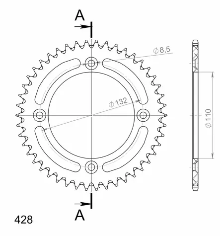 Supersprox Alumiini takaratas RAL-898:46 Musta - Moottoripyörän takarattaat - D307472 - 2