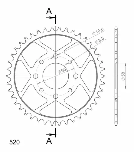 Supersprox / JT Teräs takaratas 273.42 - Moottoripyörän takarattaat - D216652 - 2