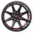 Barzetta ATV Satin Black With Red Stripe mönkijän vanne 7x16 - Mönkijän alumiini vanteet - 499-163912 - 2