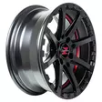 Barzetta ATV Satin Black With Red Stripe mönkijän vanne 7x16 - Mönkijän alumiini vanteet - 499-163912 - 3