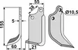 Maanmuokkaimen terä 155 x 5 x 55 mm - Tarvikevaraosat - 350-032 - 2