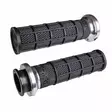 ODI Street V-TWIN Lock-On HART-LUCK Full-Waffle BLACK/Black/silver - Moottoripyörän kahvakumit - D510202 - 1