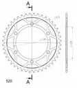Supersprox / JT Teräs takaratas 808.43 - Moottoripyörän takarattaat - D216882 - 2