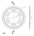 Supersprox Teräs takaratas 735,45 - Moottoripyörän takarattaat - D101082 - 2