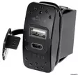 USB-A + USB-C paneelilaturi 12/24V 2x2,4A - Veneen pistorasiat ja pistokkeet - M14-195-62 - 1