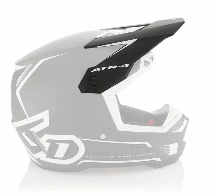 6D Helmet ATR-3 Visor Solid Gloss Black/White - Kypärän visiirit - D549332 - 1