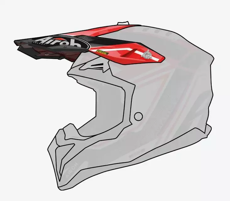 Airoh Aviator 3 Lippa League punainen - Offtoad kypärien lipat - D504252 - 1