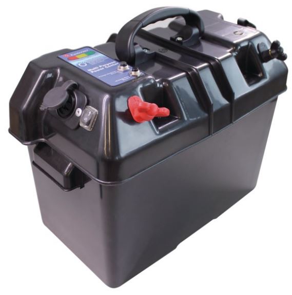 Akkukotelo Tup.Syt + 2 x USB 1A+2A 50A+10A sulakkeilla - Veneen akkulaatikot ja kengät - D472072 - 1