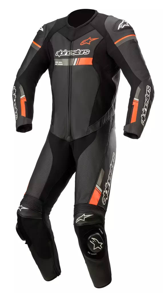 Alpinestars Nahkapuku GP Force Chaser V2 1 PCS Musta/Fluo Punainen 48 - Moottoripyörä nahkapuvut - D372472 - 1