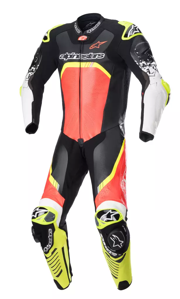 Alpinestars Nahkapuku GP TECH v4 Tech Air Musta/Punainen/Keltainen - Moottoripyörä nahkapuvut - D413412 - 1