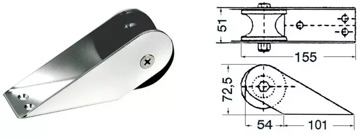 Ankkurirulla155x51-mm S.S - Veneen ankkuritarvikkeet - D123282 - 1