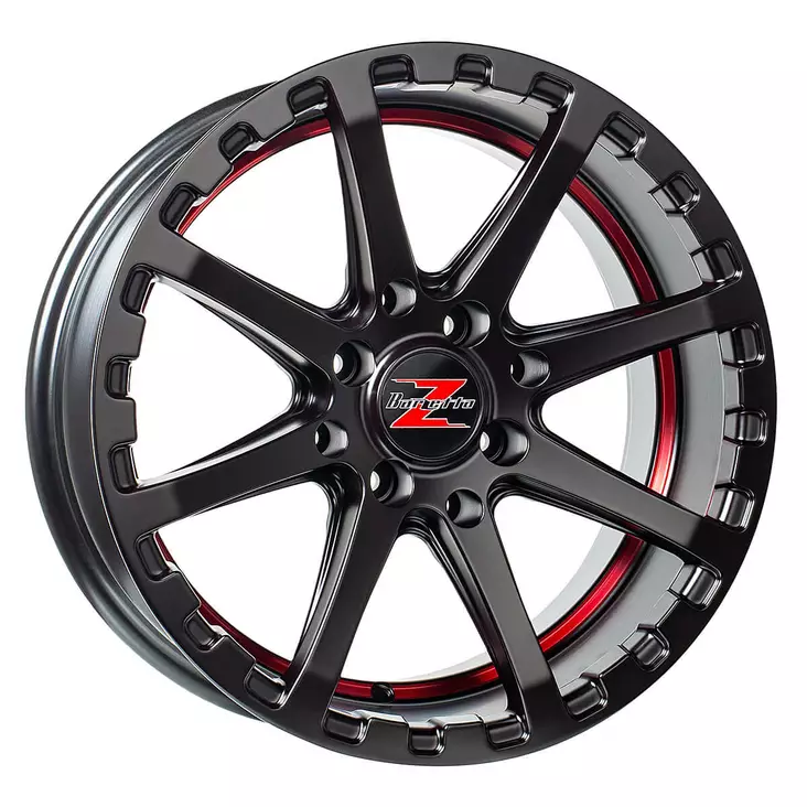 Barzetta ATV Satin Black With Red Stripe mönkijän vanne 7x16 - Mönkijän alumiini vanteet - 499-163912 - 1