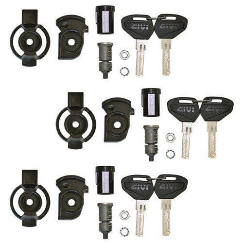 Givi Security lock lukkosarja sis. 3 lukkopesää + 6 avainta - Moottoripyörän laukkujen lisävarusteet - D130682 - 1