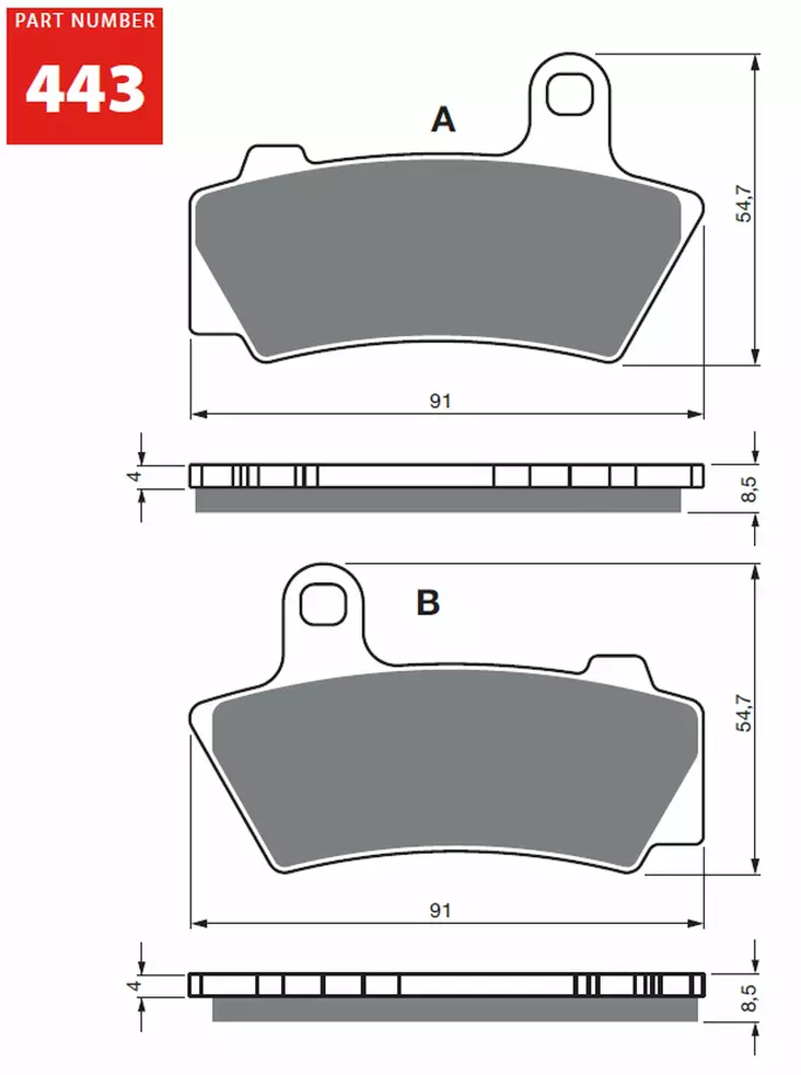 GOLDFREN Jarrupalat 443 Ceramic Carbon AD BMW R18 21-.. - Moottoripyörän jarrupalat - D521732 - 1