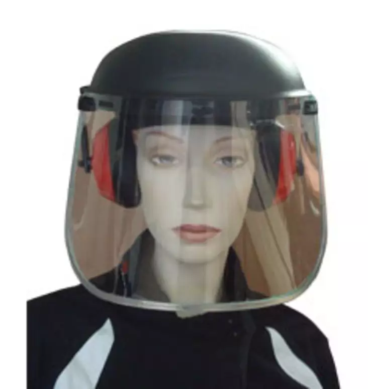 Greentek Kasvosuoja, Virsiirillä & Kuulosuojaimilla, (CE & Ansi) - Suojalasit ja visiirit - D471702 - 1