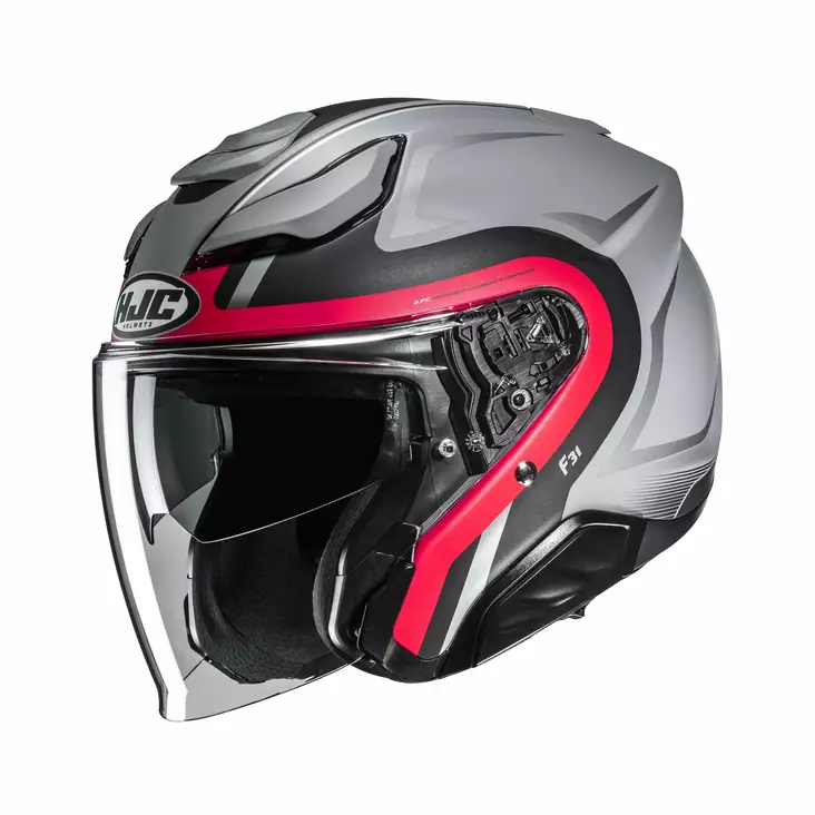 HJC Kypärä F31 Bask Punainen/Harmaa MC1SF - Avokypärät - D524982 - 1