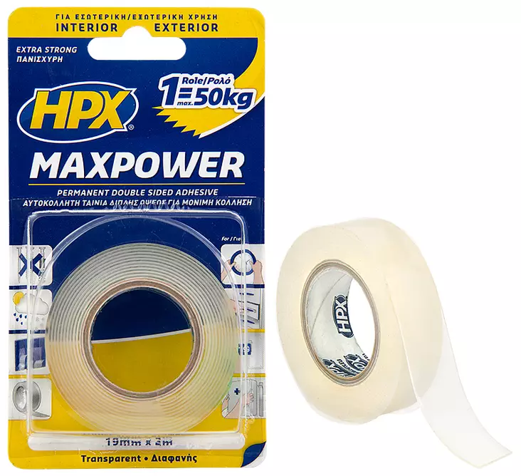 Kaksipuolinen voimateippi 19mm x 2m - Teipit ja suojaus - LX5222 - 1