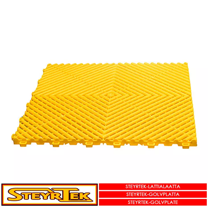Lattialaatta, racing yellow 40x40cm 4 kpl - Lattialaatat halliin / talliin - 499-66692 - 1